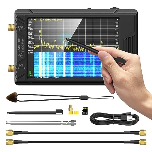 TOSTOG Spectrum Analyzer, 2025 Upgraded TinySA Ultra+ ZS406, 4.0 Inch Handheld Tiny Frequency Analyzer with 32Gb Card, 100kHz-5.4GHz 2-in-1 Signal Generator MF/HF/VHF UHF Input, HW V0.4.6