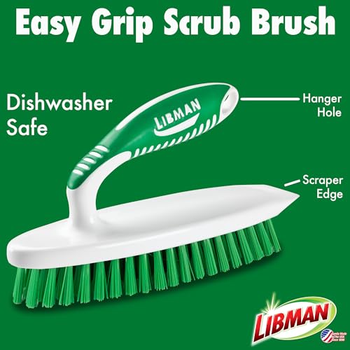 Libman Heavy Duty Scrub Brush Kit Cleaning Brushes for Household Use