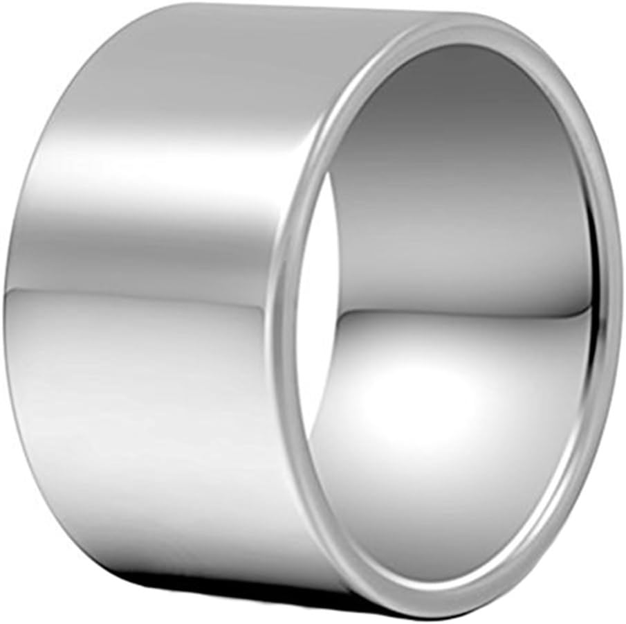 Fashion Month Men 14mm Big Tungsten Best Ring Silver Classic Wedding Engagement Band High Polished Flat Top Comfort Fit