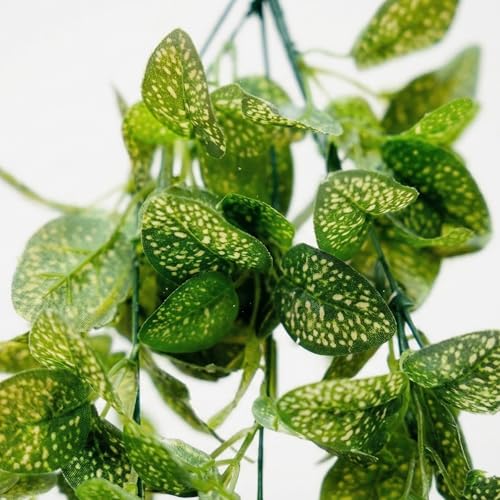 Image of Dekorly 2 Pack Artificial Plants Artificial Hanging Plants Faux Eucalyptus Leaf Greenery Fake Hanging Eucalyptus Plant (Green) (2, Yellow Money Plant Vines)