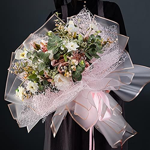 Bouquet Wrapping Paper 20 Sheet, 5 Color Waterproof Flower Wrapping Paper Florist Packaging Paper for Wedding Birthdays Party Decoration Gift Wrap DIY Arts Crafts, 58cm (A)
