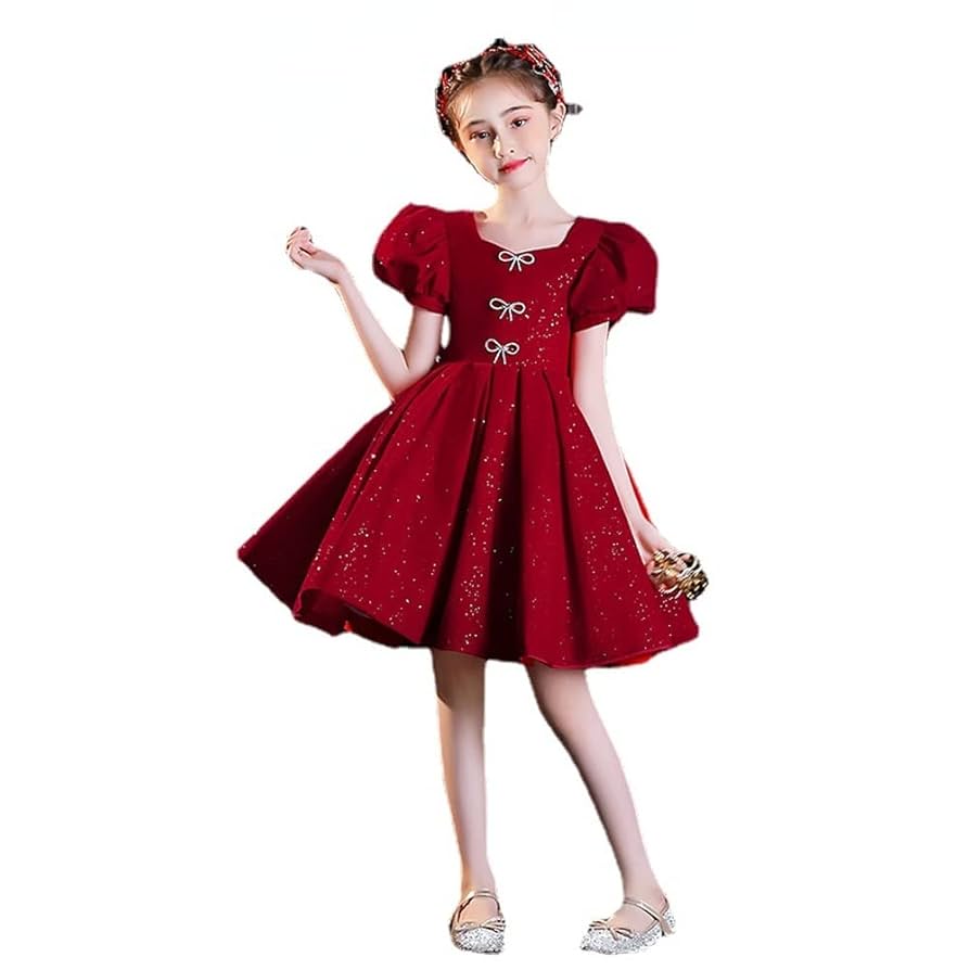 Amazon.co.jp: ドレス パフスリーブ プリンセスドレス 女の子