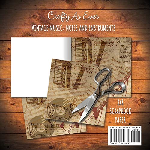 Vintage Music Scrapbook Paper Pad 8x8 Decorative Scrapbooking Kit for Cardmaking Gifts, DIY Crafts, Printmaking, Papercrafts, Notes Instruments, Designer Paper image 4