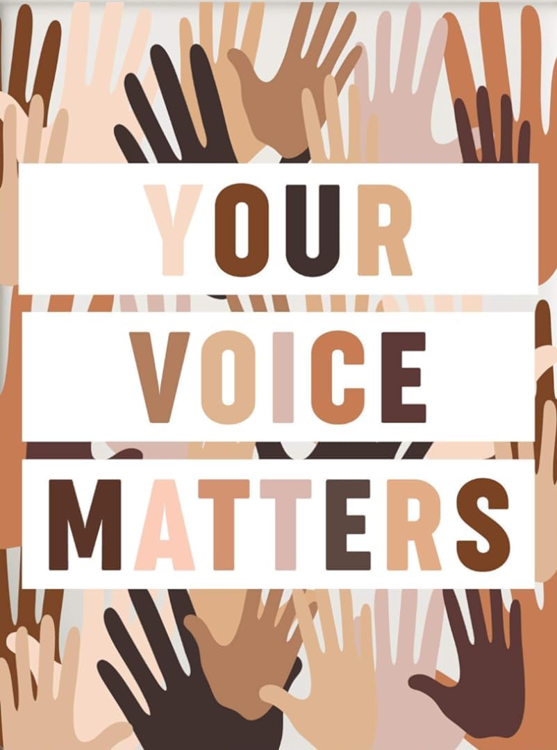 rayprint Retro Metal Tin Sign Your Voice Matters Printable Sign for Outdoor & Indoor Wall Poster Home Bar Shop Decorations Coffee Vintage Sign Gift 12X8 in