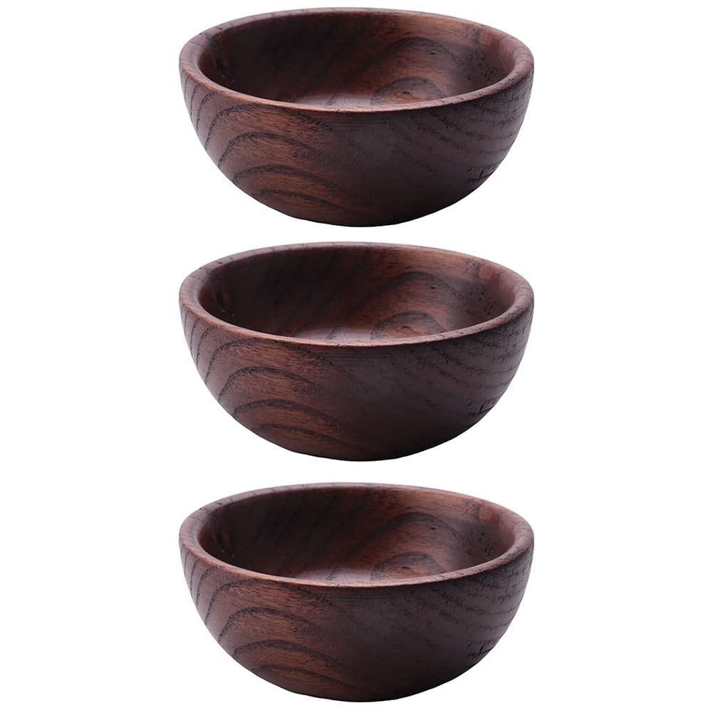 Hndhbfgrt 3X Small Wooden Dish Salt Vinegar Sauce Flavor Spices Plate Dinner Breakfast Plate Condiment Cup