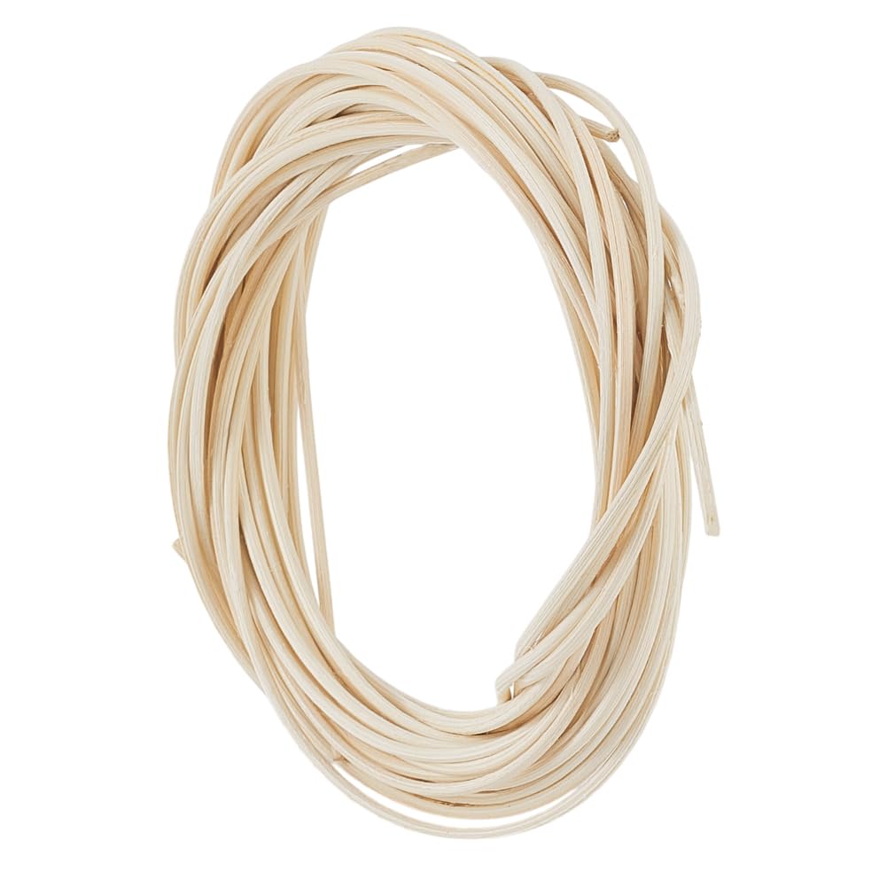 AHANDMAKER 10M/32ft Basket Weaving Round Strands 2mm Natural Rattan Wicker Strips for Basket Furniture Making Chair Weaving Repairing DIY Craft, PapayaWhip โ image 1