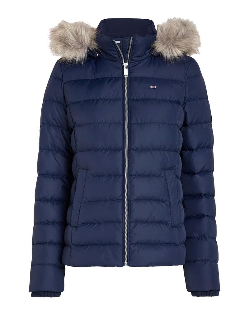 Tommy Jeans Women's Blue Tjw Basic Hooded Down Jacket Ext in Size 6, Sports Direct