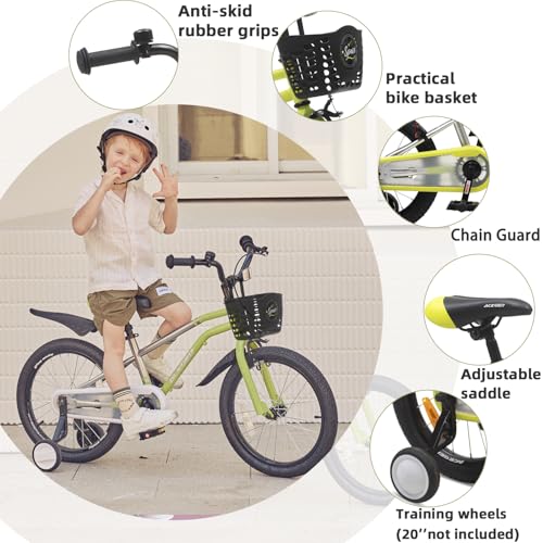 Image of ACEGER Kids Bike for Ages 2-12 Years Old Boys Girls and Toddler, 12 14 16 18 Inch Children Bicycle with Training Wheels, 20 Inch Bike with Kickstand, Multiple Colors.