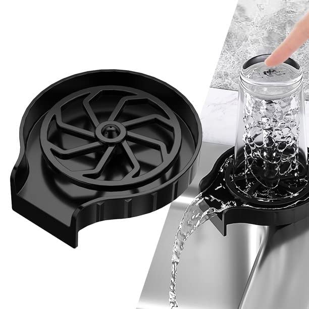 MVM Enterprise Automatic Glass Washer for Kitchen, Cup Bottle Riner for Sink, Quick Cafe Washer Accessory, Cleaner with Perfect Pressure of Water, Glass Unique Design (Matte Black)-picture-10