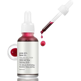 AHA 30% + BHA 2% Exfoliating Solution - AHA BHA Exfoliating Solution & Fruit Acid Exfoliating Face - Face Scrub Against Dirt Pores & Uneven Skin - Fruit Acid Exfoliating Face Serum for Women