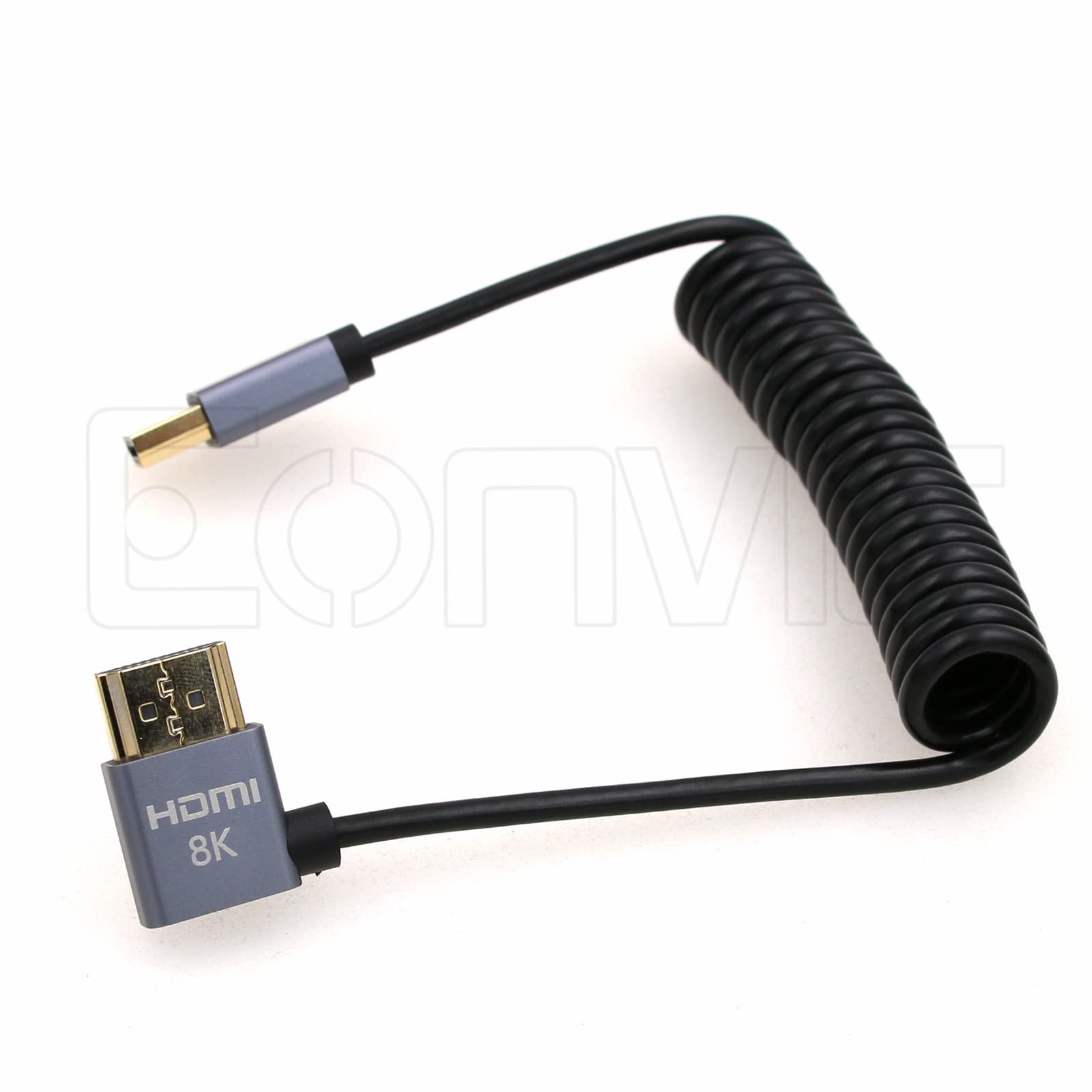 Eonvic 8K 2.1 HDMI to Left Angle HDMI Cable High Speed 48Gbps Coiled Cable for Atomos Ninja-V 4K-60P 6K-Record,Z-CAM - Image 2