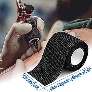 6Pcs Tattoo Grip Tape Wrap - Narkysus 2" x 5 Yards Tattoo Machine Tape Wrap Disposable Cohesive Elastic Bandage Black Grip Tape for Tattoo Machine Sports Tape 6Pcs Tattoo Grip Tape Wrap Narkysus 2 x 5 Yards Tattoo Machine Tape Wrap Disposable Cohesive Elastic Bandage Black Grip Tape for Tattoo Machine Sports Tape