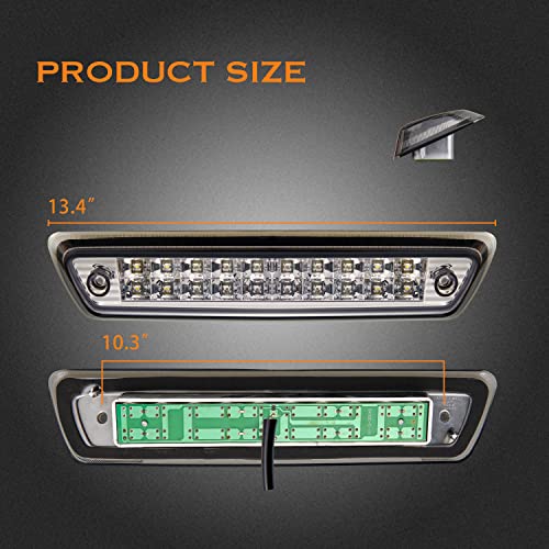 Image of Third 3rd Brake Light, LED High Mount Stop Light for 2009-2014 Ford F150, 10-14 Lincoln Mark LT, Rear Center Cab Roof Tail Cargo Lamp, DOES NOT FIT SVT Raptor & Models with Hill Descent Control