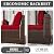 VONZOY Patio Furniture Set, 5 Pieces Outdoor Sectional Sofa Set, PE Wicker Rattan Slanted Back Outdoor Conversation Set with Cushions and Glass Coffee Table, Wine red