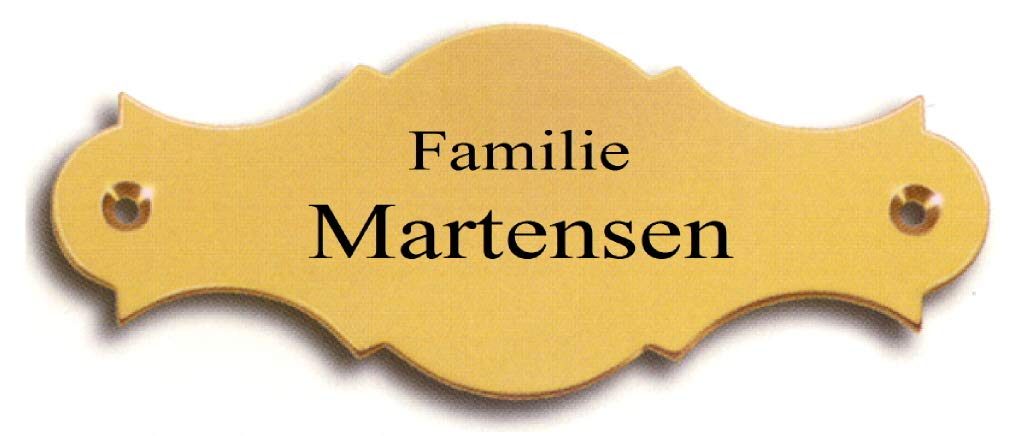 Namensschild-Türschild-Schild-112 x 45 mm-Messing poliert oder Ms. matt gebürstet Nr. 16 (Messing matt gebürstet mit 2 Zeilen Gravur)