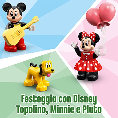 DUPLO | Disney Il Treno del Compleanno di Topolino e Minnie - Giocattolo per Bambine e Bambini da 2 Anni in su - Giochi Educativi con Mattoncini Numerati e 3 Personaggi - Idea Regalo - 10941 - Lego - Immagine 1