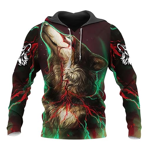 Sweat à capuche loup style amérindien idéal pour vos sorties urbaines