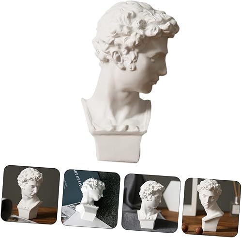 Miniatura 8 de TOYANDONA Escultura de resina Giuliano De Medici Figurilla, Escultura Blanca, Escultura Griega para Decoración de Oficina en Casa