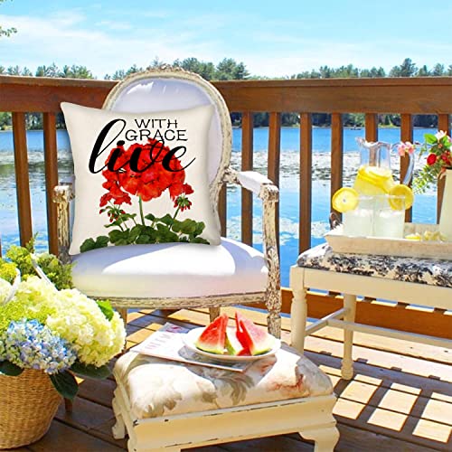 Live-with-Grace-Decorative-Red-Geranium-Flower-Pillow-Covers-18×18-Inch-Spring-Summer-Outdoor-Farmhouse-Throw-Pillows-Botanical-Plant-Garden-Decor-Cushion-Case-for-Sofa-Couch Live with Grace Decorative Red Geranium Flower Pillow Covers 18×18 Inch Spring Summer Outdoor Farmhouse Throw Pillows Botanical Plant Garden Decor Cushion Case for Sofa Couch