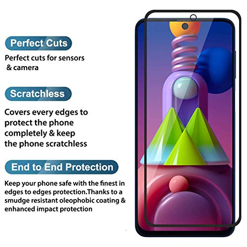 Image of POPIO Military-Grade Gorilla Tempered Glass For Samsung Galaxy M55 / F55 / M51 / M62 / F62 / A71 / Note 10 Lite / S10 Lite (Black) Pack of 1