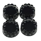 Dopro 4pcs USA(Imperial) LP Guitar Knurled Speed Dial Knobs 24 Fine Splines Control Knobs for USA Les Paul/CTS Pots Black