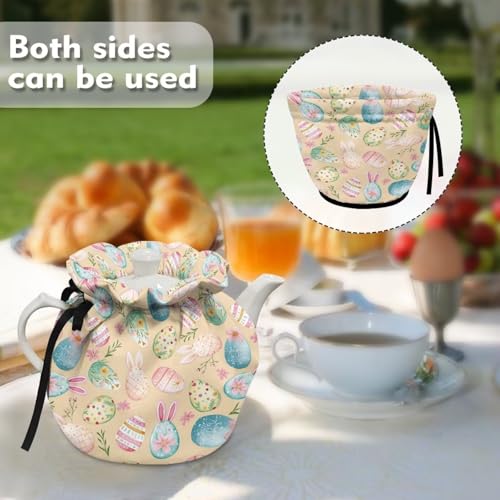 Image of Easter Egg Tea Cozy for Teapot Insulated Large Teapot Cover to Keep Warm Tea Kettle Cover Machine Washable for Home Kitchen Tea Party Table Decor