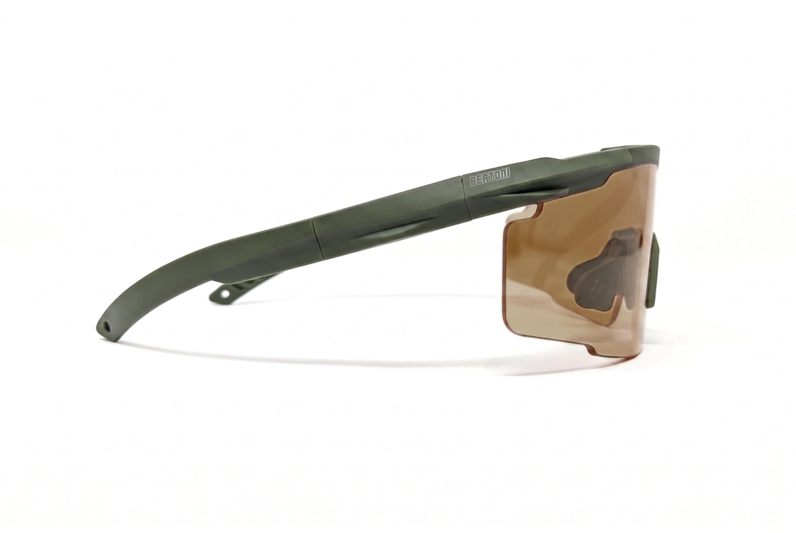 Bertoni Lunettes de Tir Sportif avec 4 Verres Interchangeables de Protection Balistique avec Clip pour Verres Correcteurs – Mod. SH890N SOS