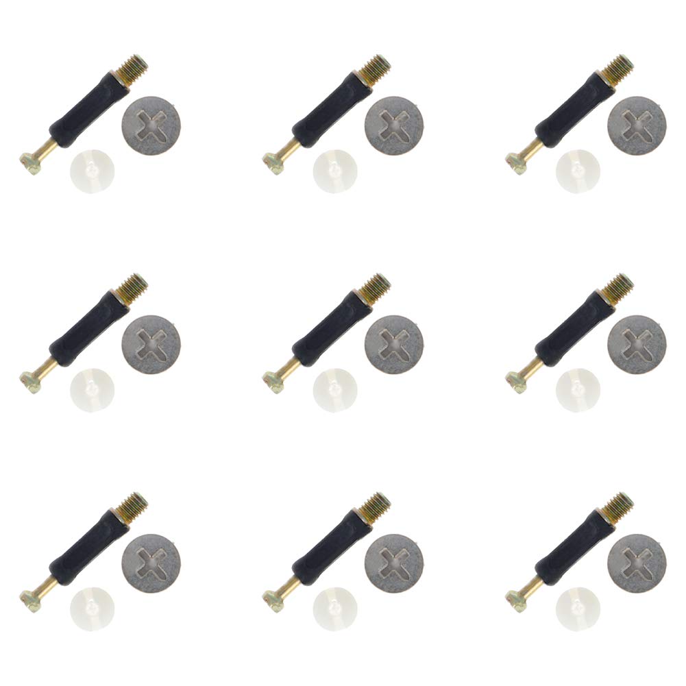 MroMax 30Sets 3-in-1 Metal Furniture Connecting Kit 15mm OD Cam Fitting, 6x35mm Dowel Screws, 11mm OD Pre-Inserted Nut for Wardrobe Cabinet Drawer Dresser