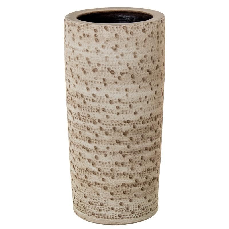 Paraguero de ceramica DRW redondo | Elegancia en beige para entradas elegantes