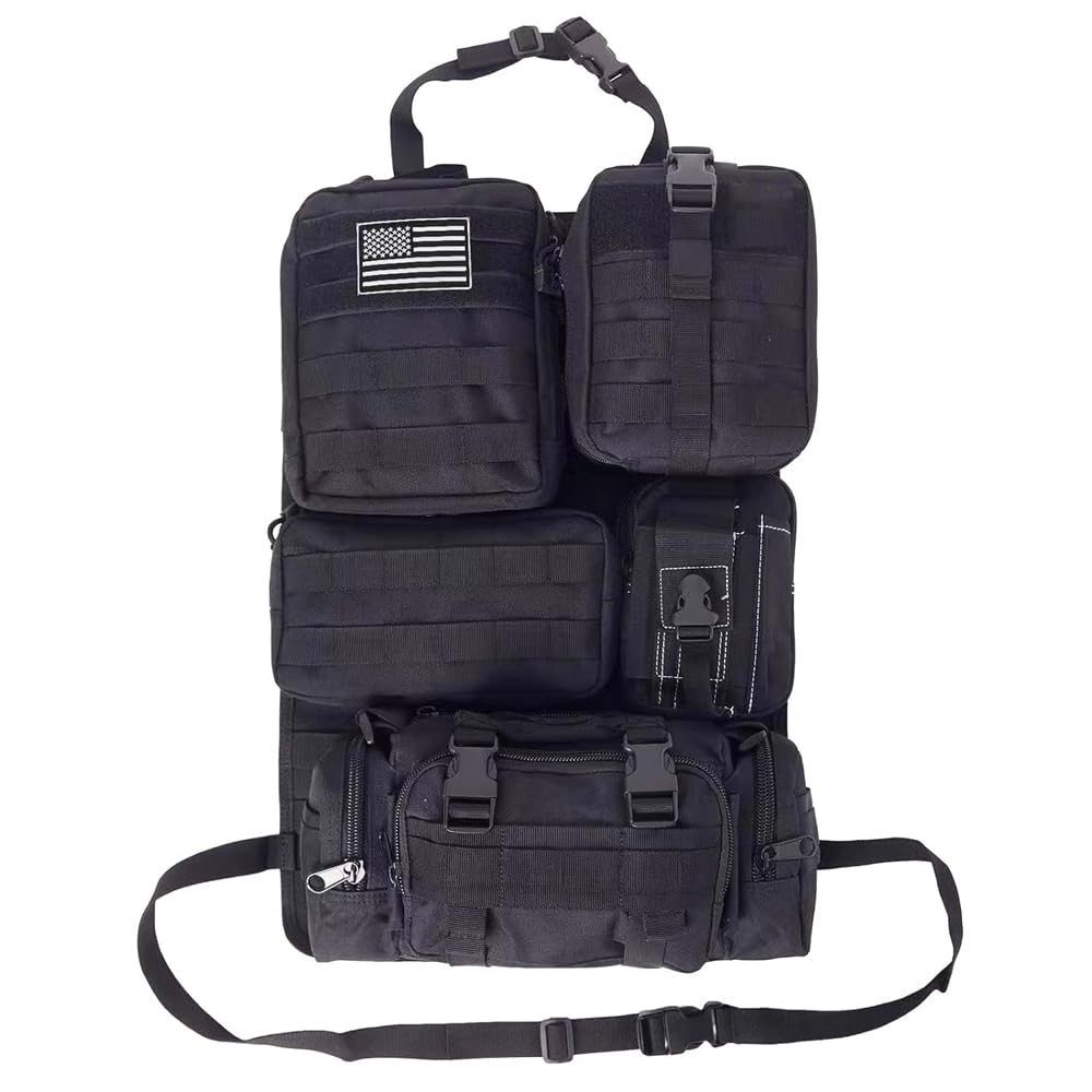 Genérico Organizador universal para respaldo de asiento coche con 5 bolsillos desmontables panel almacenamiento ajustable vehículos actividades y control del desorden