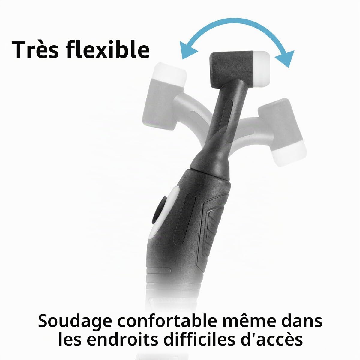 STAHLWERK Torche de soudage TIG WP26F jusqu'à 200 A avec 3 m de tuyau de gaz protecteur, raccord central européen et tête flexible pour postes à souder MIG MAG