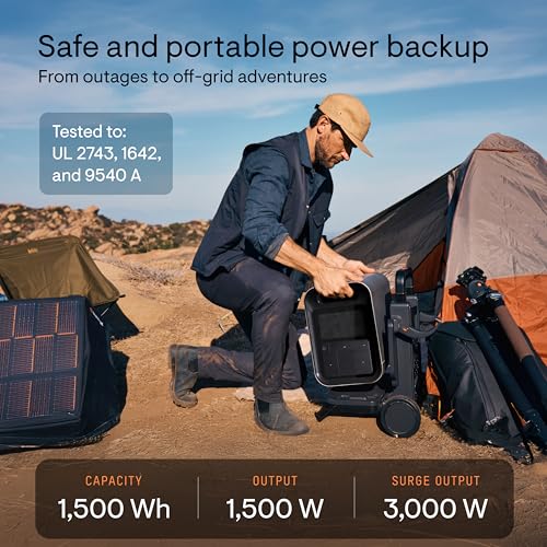 Image of Enphase IQ PowerPack 1500 Wh Portable Power Station | UL 9540A Certified Solar Generator | Home Backup Power Outage | LFP Battery | IQ8 Microinverters | Enphase App | 11 Ports 1500 W