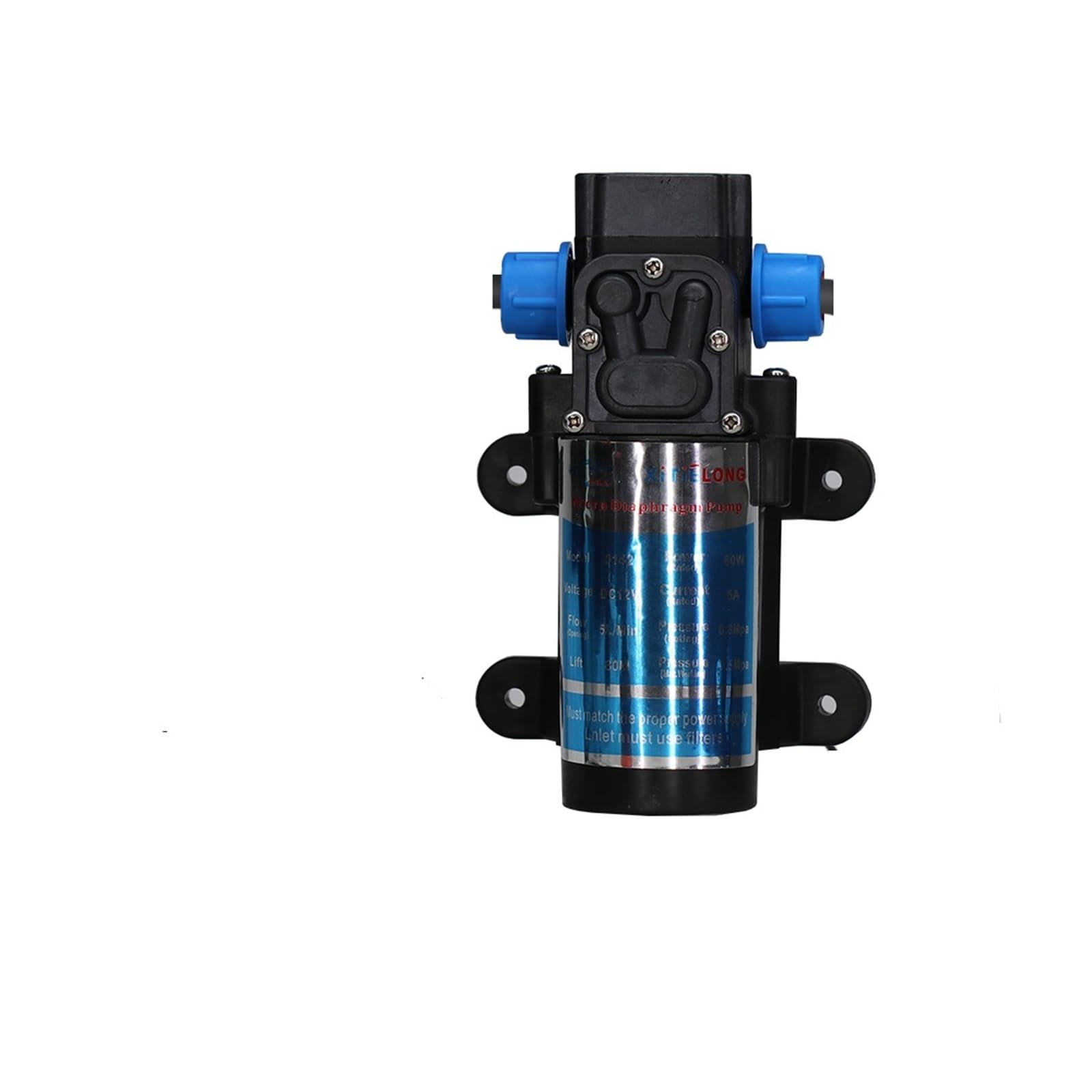 45W 60W 80W 100W Self-Priming Pump w/ -240V Power Supply Filter Hose Kit Water Pressure Diaphragm Pump for Irrigation Cooling(60W)