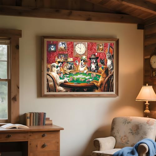 Puzzle para adultos de 2000 piezas – Divertidos perros jugando póker, obra detallada y vibrante, puzzle desafiante para adultos 2000 piezas, 39" x 28" miniatura 5