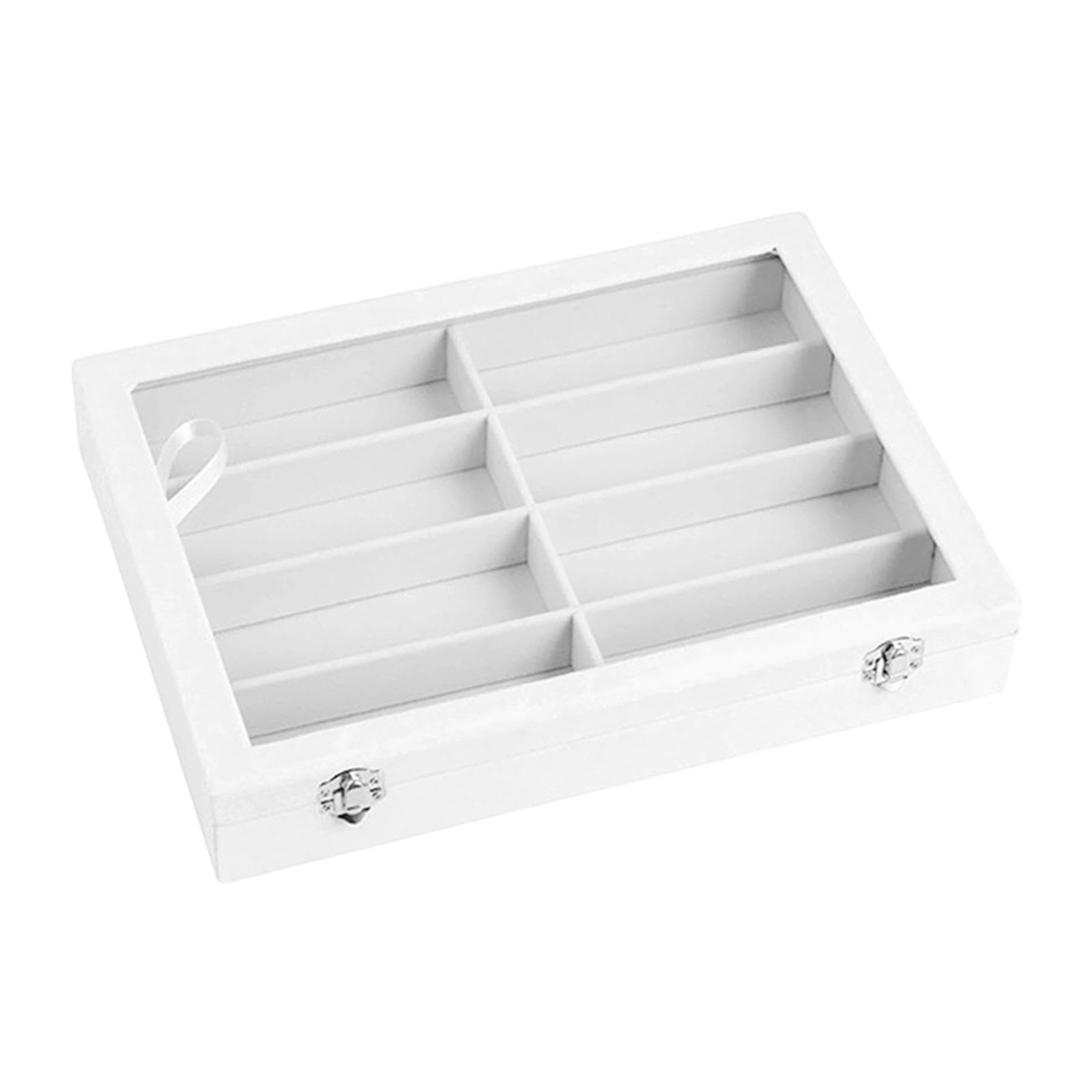 Brillenetui, Sonnenbrillen-Organizer, Elegante Aufbewahrungsbox für Damen und Herren, ideal für Zuhause, Kommode oder Schreibtisch, Weiß
