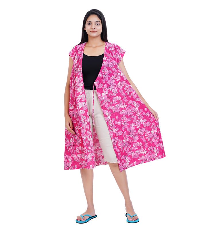 Image of MENMAII Wrap Dress [Size - L- 4XL ] - Full Open Multipurpose Night Gown -a Kind of Adaptive Clothing with Pocket for Women