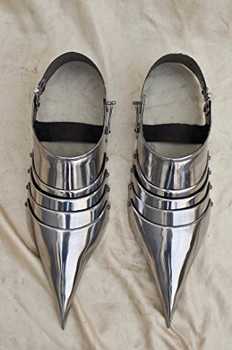 Medieval Combat sabatons LARP Armor Pair Silver