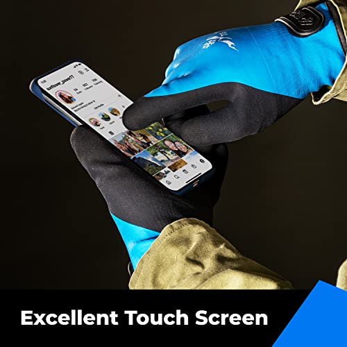 100% Waterproof Gloves For Men And Women, Winter Work Gloves For Cold Weather, Touchsreen, Thermal Insulated Freezer Gloves, With Grip, Blue, Large #TOP4