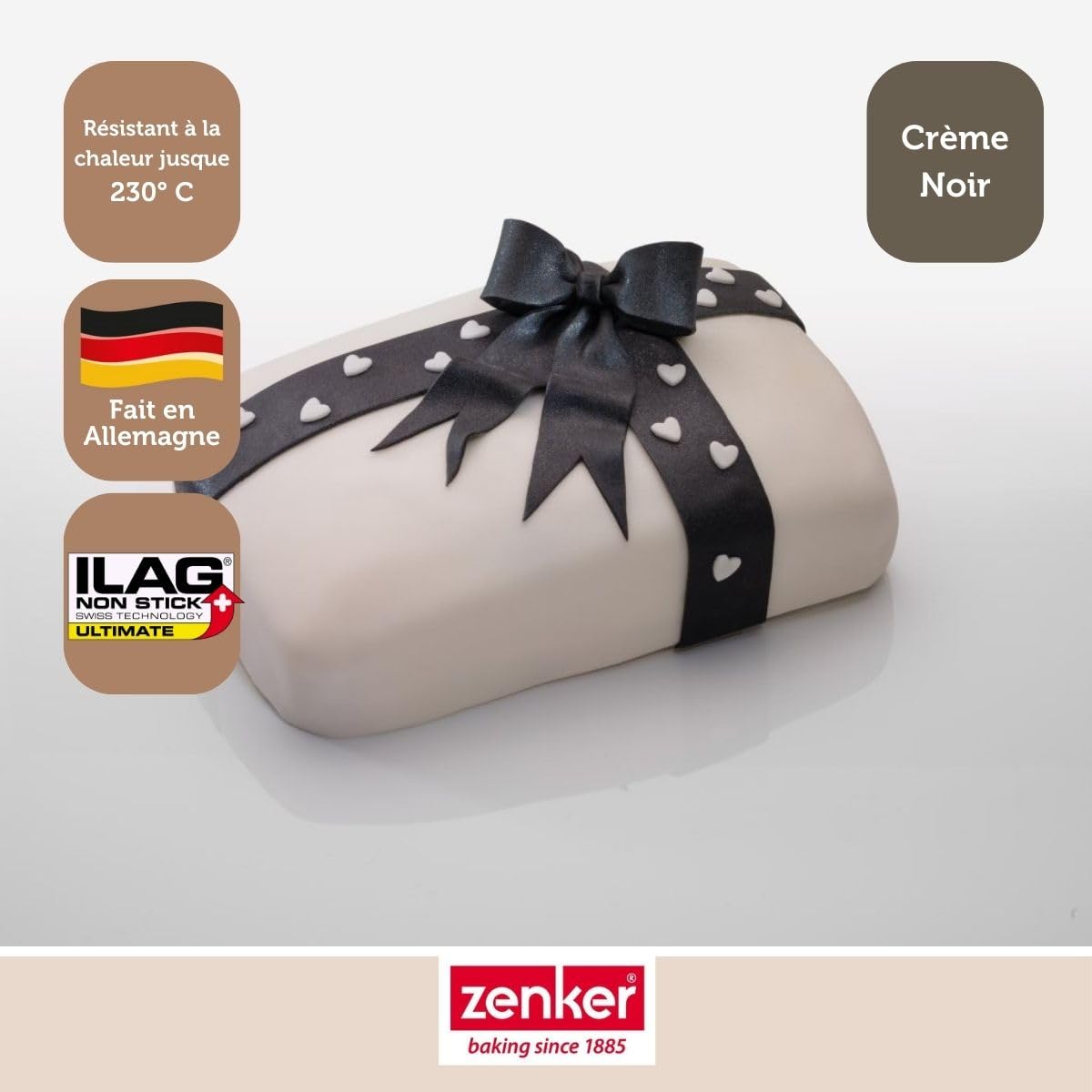 Zenker 7821 Moule à gâteaux rectangulaire à charnière, moule rectangle, plat à four, plat à gratin, moule à gâteaux avec plateau, revêtement antiadhésif ILAG Ultimate, 28 x 18 x 7 cm