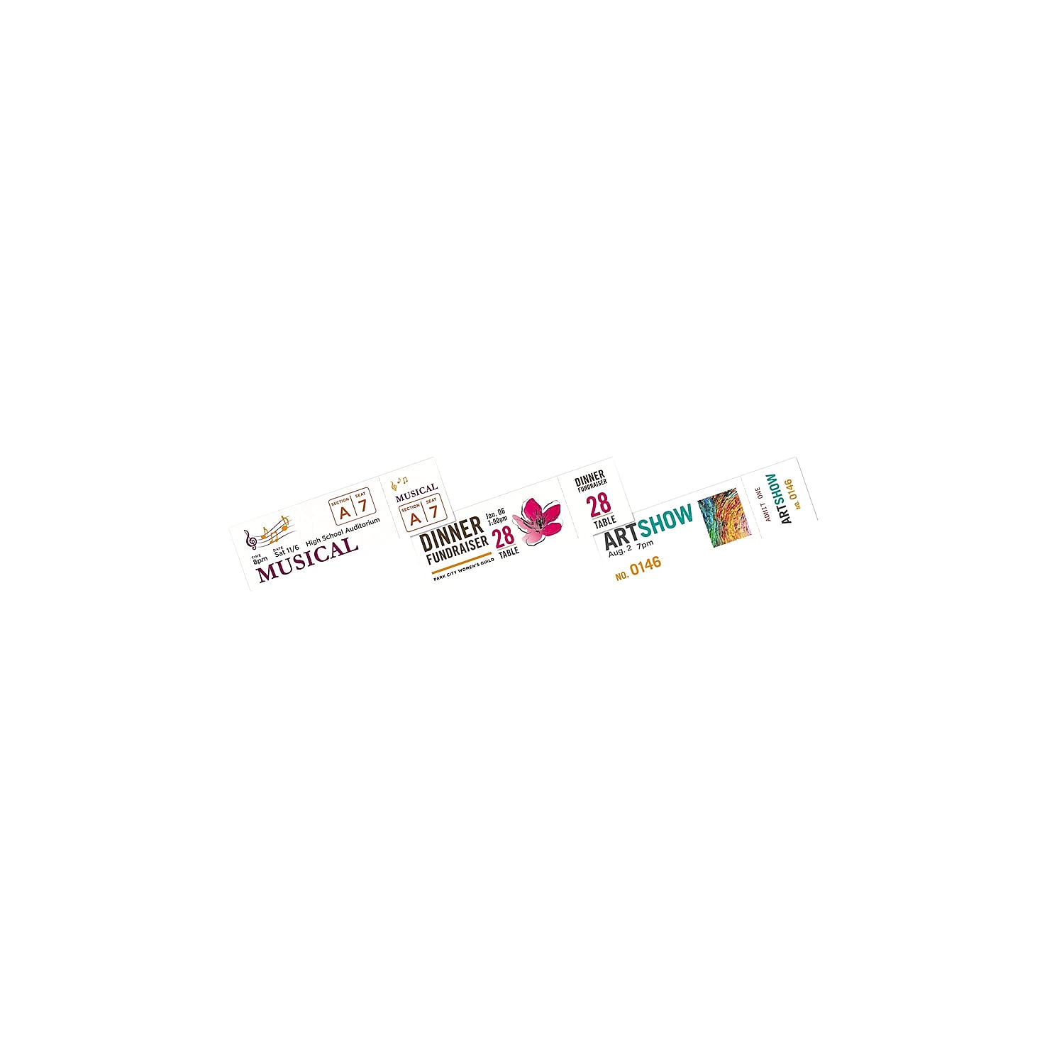 Amazon | Avery 16154 印刷可能チケット マイクロパー スタブ