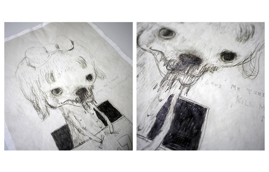 Amazon.co.jp: 奈良美智 ドローイング 2点 Untitled : おもちゃ