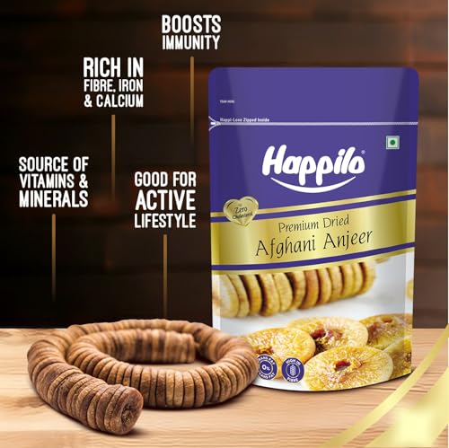 Image of Happilo Premium Dried Afghani Anjeer 400g, Dry Figs for Weight Management, Digestion, Good Health & Rich in Dietary Fiber (Pack of 5)