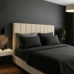 Cabeceira Estofada Modular Cama Casal Padrao 1,60mX45cm Módulos Adesivos (Off White)