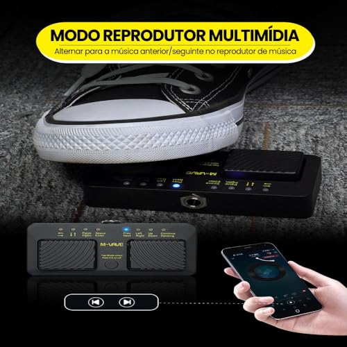 Pedal M-va-ve Cube Turner Sem Fio Page Turner Recarregável