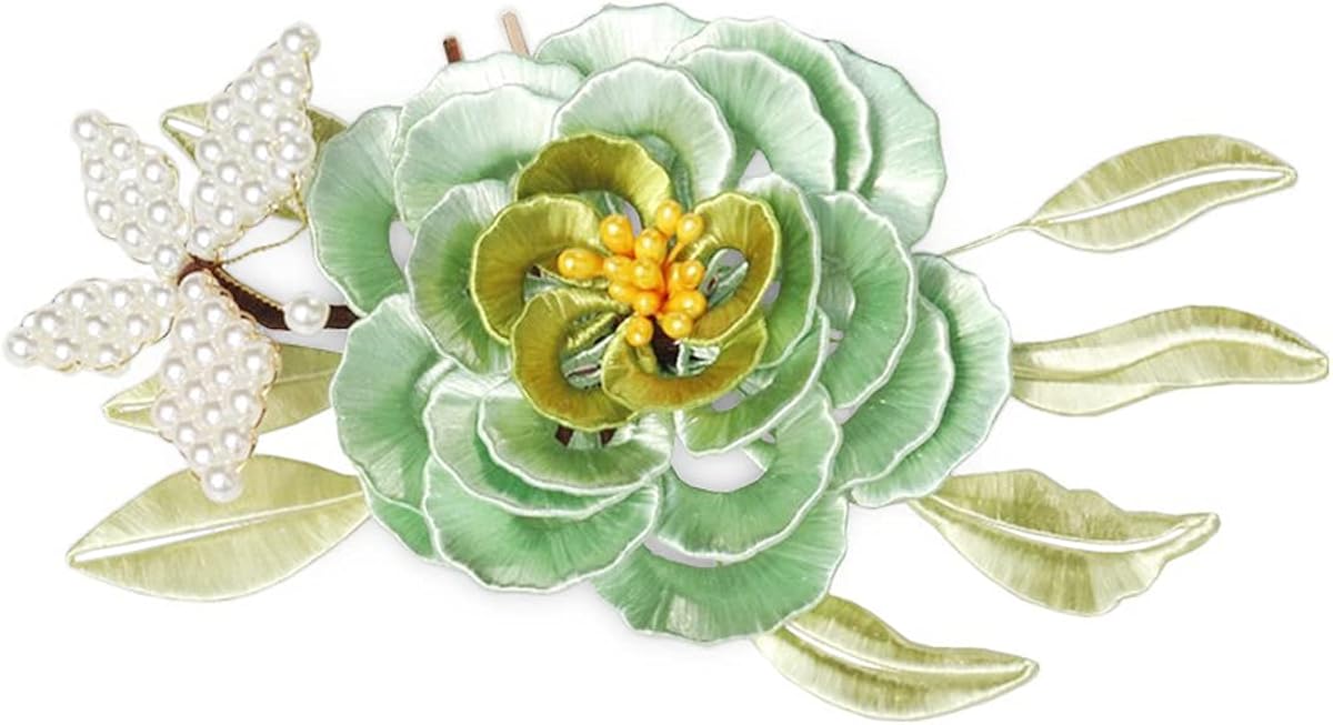 Richight 中国の伝統工芸品造花の纏花 Chunzihua グリーン椿 ツバキ 花嫁髪飾り 絹糸巻き花手作り春仔花花冠和装ヘアアクセサリー メーカー再生品 Richight 中国の伝統工芸品造花の纏花 Chunzihua グリーン椿 ツバキ 花嫁髪飾り 絹糸巻き花手作り春仔花花冠和装ヘアアクセサリー メーカー再生品