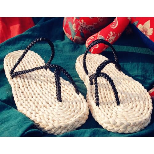 Anime Slippers Slides Sandals Straw Shoes Flip Beach Halloween Men3