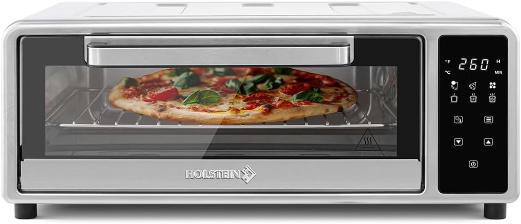 Holstein Housewares 12-Inch Pizza Air Fryer Oven – 600°F Countertop Convection Oven with Hot Air Technology for Baking, Frying & Roasting – Compact, Multi-Function, Energy-Efficient Design Holstein Housewares 12-Inch Pizza Air Fryer Oven – 600°F Countertop Convection Oven with Hot Air Technology for Baking, Frying & Roasting – Compact, Multi-Function, Energy-Efficient Design