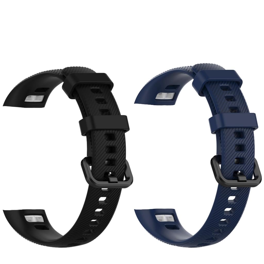 Epaal TPU Silicon Band Strap Compatible with Honor Band 5 / Honor Band 4 (Combo: Black+Blue)-image-48