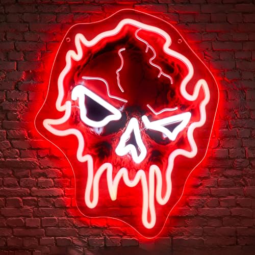 Image of Neon Sign, Skull Neon Signs for Wall Decor LED Signs Neon Light