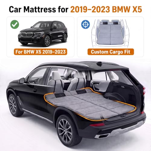 Image of Car Mattress for 2019-2023 BMW X5, Upgraded Non-Inflatable Thickened Foam SUV Car Camping Mattress, Foldable Trunk Sleeping Pad Car Bed Mattress for Road Trips Camping Travel